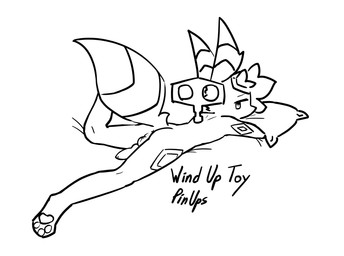 anthro male solo wind-up_key wind-up_toy thepapercrownking nintendo pokemon eeveelution generation_2_pokemon pokemon_(species) umbreon