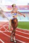 animal_legs athlete athletic athletic_female athletic_humanoid athletic_wear blonde_hair bra brown_body brown_fur butt camel_toe clothed clothing female fur hair hooves looking_at_viewer looking_back looking_back_at_viewer partially_clothed solo sports_bra tail track_and_field underwear yellow_tail atomx animal_humanoid equid equid_humanoid equine equine_humanoid horse_humanoid humanoid mammal mammal_humanoid satyr hi_res