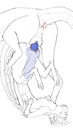 abdominal_bulge animal_genitalia animal_penis anthro anus bent_over bestiality bodily_fluids butt canine_genitalia duo erection eyes_closed female female_penetrated feral feral_penetrating genital_slit genitals knot knot_root knotted_penis knotting looking_pleasured male male/female male_penetrating male_penetrating_female nude open_mouth penetration penile penile_penetration penis raised_leg reverse_piledriver_position sex size_difference smile stuck_knot tail tongue top_hole vaginal vaginal_knotting vaginal_penetration vulva furryrawruwu88 mythology jackie_(furryrawruwu88) dragon eastern_dragon mythological_creature mythological_scalie scalie 2026 9:16 digital_drawing_(artwork) digital_media_(artwork) hi_res signature