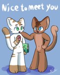 anthro book duo male sign simple_background simple_coloring simple_eyes toony nikoransfw randrel niko_(nikoransfw) domestic_cat felid feline felis mammal safe_(disambiguation) hi_res shaded simple_shading