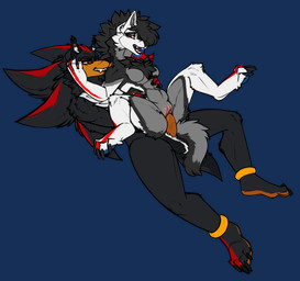 anthro balls black_body black_fur blush bodily_fluids breasts duo erection female female_penetrated fur genital_fluids genitals green_eyes hair male male/female male_penetrating male_penetrating_female nude open_mouth penetration penile penis sex smile solo tail vaginal vaginal_penetration vulva sheena_ink sega sonic_the_hedgehog_(series) shadow_the_hedgehog sheena_ink_(character) canid canine canis eulipotyphlan hedgehog mammal wolf digital_media_(artwork) hi_res