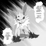 abstract_background animal_genitalia animal_penis black_eyes canine_genitalia canine_penis corruption erection feral front_view fur genitals infection looking_at_viewer male penis poison possession rape_face simple_background slime solo text white_body white_fur vogold nintendo pokemon jolteon_(vogold) eeveelution generation_1_pokemon jolteon pokemon_(species) 2015 english_text greyscale hi_res monochrome