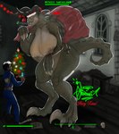 anthro big_breasts big_butt big_feet breasts butt christmas_clothing christmas_headwear christmas_tree clothing duo feet female freckles hat headgear headwear holidays hud huge_breasts huge_claws huge_feet male plant santa_hat size_difference smaller_male survivor thick_body thick_thighs tree witchcraft giovannilol19 christmas fallout microsoft deathclaw human mammal reptile scalie