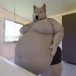 anthro bathroom belly belly_jiggle belly_overhang belly_play belly_rub belly_squish big_belly big_moobs bottomwear cheek_tuft claws clothed clothing facial_tuft fangs fat_arms fat_rolls fluffy fondling fur half_naked huge_belly inside jiggling looking_at_self love_handles male moobs navel obese obese_anthro obese_male open_mouth overweight overweight_anthro overweight_male partially_clothed pawpads rumbling_stomach self_fondle shorts sloshing_belly solo squeezing squish standing teeth thick_arms thick_thighs tuft walking white_body white_fur yawn yellow_eyes rawethewolf rawe_(rawethewolf) canid canine canis mammal wolf 1:1 2023 3d_(artwork) 3d_animation animated digital_media_(artwork) long_playtime sound webm