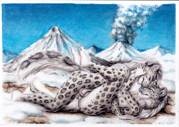 5_fingers all_fours anthro areola arm_support ash_cloud biped blue_sky bodily_fluids breasts butt cloud day duo erection eyes_closed feet female female_anthro female_on_bottom female_penetrated fingers fluffy fluffy_tail from_front_position fur genital_fluids genitals hair hug humanoid_feet humanoid_genitalia humanoid_vulva intraspecies intraspecies_romance legs_up leopard_spots long_hair long_tail looking_pleasured lying male male/female male_anthro male_on_top male_penetrating male_penetrating_female missionary_position nature nature_background nipples nude nude_anthro nude_female nude_male on_back on_bottom on_top open_mouth outdoor_nudity outside outside_sex penetration penile penile_penetration penis penis_in_vagina plantigrade romantic romantic_sex sex short_hair sky smile snout snow spots tail text toes vaginal vaginal_penetration volcanic_activity volcanic_ash volcanic_eruption volcano vulva whisker_spots syntech unnamed_character felid mammal pantherine snow_leopard 2025 traditional_media_(artwork)