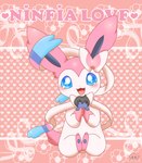 2016 ambiguous_gender blue_eyes blush canid canine cover cover_art cover_page deino doll eeveelution feral fur generation_5_pokemon generation_6_pokemon heart_background heart_symbol jirachicute28_(artist) looking_at_viewer mammal nintendo open_mouth pokemon pokemon_(species) simple_background solo sylveon white_body white_fur