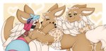 all_fours anthro belly big_belly big_breasts blush breasts brown_body brown_fur butt canid canine canis clothed clothing comic digital_media_(artwork) english_text female feral fluffy fluffy_tail fur group growth hair hi_res horn hug huge_belly huge_breasts hyper hyper_belly hyper_pregnancy lagomorph leporid made_in_abyss male male/female mammal mane nanachi narehate navel neck_tuft neo_geppetto overweight overweight_female pregnant pregnant_anthro pregnant_female rabbit slightly_chubby smile tail text thick_thighs trio tuft weight_gain white_body white_fur white_hair wide_hips yellow_eyes