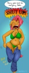 anthro anthrofied blue_background blush bottomwear bra clothing denim denim_bottomwear denim_clothing dialogue dressing eyes_closed female freckles fur hair hopping jeans multicolored_hair navel open_mouth orange_body orange_fur panties pants pink_hair simple_background slightly_chubby solo struggling_to_fit teeth text tight_clothing tongue two_tone_hair underwear yelling susiebeeca friendship_is_magic hasbro my_little_pony babs_seed_(mlp) earth_pony equid equine horse mammal pony 2013 english_text hi_res