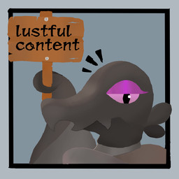 blue_border border feral front_view male purple_eyes sign simple_background solo text mentafrita nintendo pokemon generation_7_pokemon pokemon_(species) salandit 1:1 english_text half-length_portrait portrait