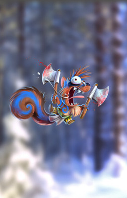 4_fingers anthro axe black_nose blood blood_on_weapon blue_markings blurred_background bodily_fluids bodypaint bottomwear brown_clothing brown_footwear brown_hair brown_shoes brown_tail bulging_eyes chest_tuft clothed clothed_anthro clothed_male clothing derp_eyes dual_wielding evergreen_tree face_paint fingers fluffy fluffy_tail footwear forest fur hair holding_axe holding_object holding_weapon light long_tail male male_anthro markings midair multicolored_body multicolored_fur multicolored_tail open_mouth outside pants pine_tree pink_tongue plant saliva saliva_string sharp_teeth shoes snow solo tail teeth tongue topless topless_anthro topless_male tree tuft veiny_eye viking weapon winter yellow_bottomwear yellow_clothing yellow_pants fabio_pochet mammal rodent sciurid tree_squirrel 2022 colored digital_drawing_(artwork) digital_media_(artwork) lighting shaded