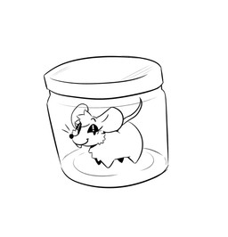 black_nose buckteeth container eyebrows female feral fur glass_jar in_container in_jar jar raised_eyebrow smile smirk solo teeth miso_souperstar quesi_(miso_souperstar) mammal murid murine rat rodent 2025 absurd_res black_and_white digital_media_(artwork) hi_res meme monochrome
