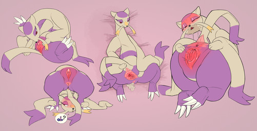 3_claws 3_fingers after_autocunnilingus after_masturbation after_oral after_vaginal anthro anus aroused biped black_nose blush bodily_fluids butt claws clitoral_hood clitoris cum cum_inside dipstick_tail fangs feet female female_anthro female_symbol fingers flexible gender_symbol gender_symbol_penetration genital_fluids genitals glistening glistening_anus glistening_genitalia glistening_vulva half-closed_eyes humanoid_genitalia humanoid_vulva in_heat leaking_cum lewd_symbolism looking_aside looking_at_genitalia looking_at_self looking_at_vulva male_symbol markings multicolored_body narrowed_eyes nude nude_anthro nude_female open_mouth pattern_background pink_tongue presenting presenting_anus presenting_hindquarters presenting_vulva pupils purple_body purple_tail_tip question_mark red_eyes simple_background solo speech_bubble spread_anus spread_vulva spreading symbol tail tail_markings tan_body teeth toe_claws tongue tongue_out two_tone_tail two_tone_whiskers vaginal vaginal_fluids vaginal_fluids_on_face vulva whiskers white_claws white_sclera white_speech_bubble 4chan_anon unknown_artist nintendo pokemon generation_5_pokemon mienshao pokemon_(species) 2025 absurd_res digital_media_(artwork) flat_colors hi_res multiple_images pictographics