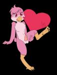 anthro erection femboy genitals heart_symbol male nude penis presenting solo monsterrage cerise_(delrar) avian bird alpha_channel