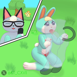 animal_genitalia animal_penis anthro caught_in_the_act chibi duo feline_genitalia feline_penis fellatio genitals lagomorph_penis male male/male multiple_panel nipples oral penile penis sex kumachi animal_crossing nintendo isabelle_(animal_crossing) raymond_(animal_crossing) sasha_(animal_crossing) felid feline lagomorph leporid mammal rabbit 1:1 absurd_res hi_res