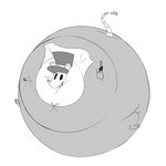 1:1 2023 3_toes ambiguous_gender american_opossum anthro barefoot bodysuit clothing digital_drawing_(artwork) digital_media_(artwork) fangs feet front_view full-length_portrait furgonomic_headwear furgonomics greyscale hat headgear headwear hi_res hyper hyper_inflation inflation maddeku magic_inflation magic_wand magician mammal marsupial monochrome open_mouth open_smile pie_cut_eyes portrait round_ears simple_background sketch skinsuit smile snout solo spherical_inflation tail teeth three-quarter_view tight_clothing toes top_hat wand whiskers white_background