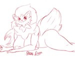 anthro big_breasts big_butt breasts butt female fluffy fluffy_hair fluffy_tail hair solo tail chezz_daem nintendo pokemon felid feline generation_9_pokemon mammal pokemon_(species) sprigatito absurd_res hi_res sketch