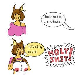 anthro big_breasts breasts chest_harness female flashing flashing_breasts harness huge_breasts profanity solo faelocke bra_strap_showing_(meme) nintendo pokemon julia_sparks_(faelocke) generation_1_pokemon pokemon_(species) raichu hi_res meme