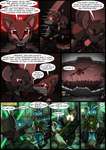 2018 absurd_res amethyst_(kitfox-crimson) anthro black_body black_fur blue_eyes brianna_(kitfox-crimson) brown_body brown_fur clothed clothing coat colored comic dasyuromorph dialogue dialogue_box english_text female fight fur glowing glowing_eyes hi_res in_our_shadow jayrunner_(kitfox-crimson) kitfox-crimson lab_coat lemur machine male mammal marsupial mecha murid murine numbat primate punch rat red_eyes rodent schorl_(kitfox-crimson) speech_bubble strepsirrhine text topwear white_clothing