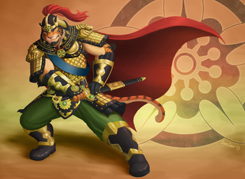 2013 anthro armor biceps boots feline helmet hunk looking_at_viewer male manful manly manly_as_fuck muscles pose solo strong sword tiger tigerlukke warrior warrior_pose weapon
Rating: Safe
Score: 9
User: ArcanineFuckMe
Date: November 29, 2013