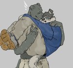anthro black_body black_fur bottomwear carrying_another carrying_partner clothing duo ear_piercing eyewear facial_piercing folded_ears footwear fur glasses intimate kemono male male/male markings multicolored_body multicolored_fur pants piercing shirt shoes topwear two_tone_body two_tone_fur white_body white_fur 3think lin_(3think) oliver_(3think) border_collie canid canine canis collie domestic_dog felid herding_dog mammal pantherine pastoral_dog sheepdog hi_res