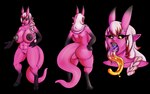 belly big_breasts big_butt big_tail black_limbs black_sclera braided_hair breasts butt cloven_hooves dark_eyelids dark_lips eyelashes female genitals hair hooves horn long_eyelashes long_hair long_tail long_tongue multicolored_tongue nude pink_body pink_skin pointy_ears pussy shark_teeth slightly_chubby tail thick_thighs tongue white_hair yellow_eyes kyrie_eleison asian_mythology east_asian_mythology japanese_mythology mythology crysenia demon oni tiefling yokai alpha_channel hi_res