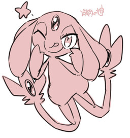 2_tails ambiguous_gender feral floating forehead_gem gem multi_tail simple_background simple_coloring solo star_symbol tail tail_gem yakiniku628 nintendo pokemon generation_4_pokemon legendary_pokemon mesprit pokemon_(species)