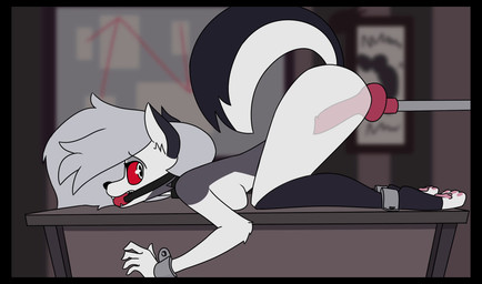 anthro ass_up ball_gag biped female fuck_bench fucking_machine gag gagged knotting machine masturbation side_view solo x-ray_view jamesopossum hellaverse helluva_boss mythology loona_(helluva_boss) canid canid_demon canine demon hellhound mammal mythological_canine mythological_creature 2d_animation animated digital_media_(artwork) frame_by_frame hi_res huge_filesize long_playtime sound video