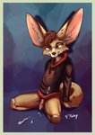 anthro bodily_fluids bottomless clothed clothing cum genital_fluids genitals hoodie humanoid_genitalia humanoid_penis male penis pose solo topwear furryporky canid canine fennec_fox fox mammal true_fox hi_res pinup