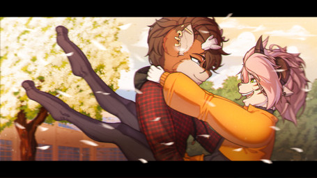 anthro demon_aries detailed_background duo femboy male male/male felonystar gulonine mammal marten mustelid musteline pine_marten 16:9 hi_res widescreen