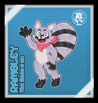 ambiguous_gender anthro black_body black_fur detailed_background fur grey_body grey_fur hi_res indigo_park jdbo-arts kerchief male mammal neckerchief neckwear procyonid purple_eyes raccoon rambley_raccoon smile solo white_body white_fur