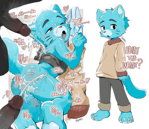 4_toes 5_fingers after_anal after_anal_penetration after_sex anthro arm_tuft balls biped black_eyes black_markings blissful_mouth blue_balls blue_body blue_briefs blue_clothing blue_eyebrows blue_fur blue_inner_ear_fluff blue_pawpads blue_penis blue_tail blue_underwear bodily_fluids bottomwear briefs brown_clothing brown_nose brown_sweater brown_topwear bukkake butt cheek_tuft claws clothed clothed_anthro clothed_male clothed_to_nude clothing cum cum_from_ass cum_in_ass cum_inside cum_on_back cum_on_balls cum_on_butt cum_on_face cumshot dialogue discarded_clothing dripping ejaculation elbow_tuft erection eyebrows faceless_character faceless_male facial_tuft fangs feet fingers fully_clothed fully_clothed_anthro fully_clothed_male fur genital_fluids genitals glans glistening glistening_eyes grey_bottomwear grey_clothing grey_pants group heart_symbol hindpaw humanoid_genitalia humanoid_penis inner_ear_fluff leaking_cum looking_at_viewer looking_pleasured male male/male male_anthro markings multicolored_clothing multicolored_sweater multicolored_topwear nude nude_anthro nude_male one_eye_closed open_mouth pants pawpads paws penis precum precum_drip shaking solo_focus sweater tail tan_clothing tan_sweater tan_topwear teeth text toe_claws toes tongue topwear trembling trio tuft two_tone_clothing two_tone_sweater two_tone_topwear underwear vein veiny_penis whisker_markings white_claws young young_anthro young_male yrac cartoon_network instant_loss_2koma the_amazing_world_of_gumball gumball_watterson domestic_cat felid feline felis mammal 2026 absurd_res artist_name digital_media_(artwork) english_text hi_res