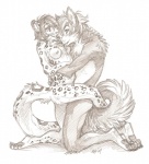 anthro anthro_on_anthro breast_lick breast_play breasts duo female interspecies kneeling leopard_spots licking male male/female nipples nude sex spots tail tongue tongue_out dagger_leonelli muse_aluveaux_(character) canid canine canis domestic_dog felid husky leopard mammal nordic_sled_dog pantherine snow_leopard spitz 2009 black_and_white monochrome sketch