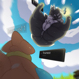 anthro anus breasts clitoris duo female feral genitals imminent_facesitting low-angle_view male nipples nude outside penis text vulva knowdwagon microsoft minecraft mojang nintendo pokemon xbox_game_studios gray_(knowdwagon) mewzel_(knowdwagon) floatzel generation_4_pokemon pokemon_(species) 1:1 2025 english_text hi_res