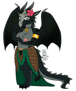 anthro armband barefoot big_breasts blush breasts clothed clothing feet female flower hibiscus jewelry necklace nipples non-mammal_breasts non-mammal_nipples on_one_leg plant shy solo standing topless tribal tribal_clothing lunula mythology wings_of_fire moonwatcher_(wof) dragon mythological_creature mythological_scalie nightwing_(wof) scalie hi_res