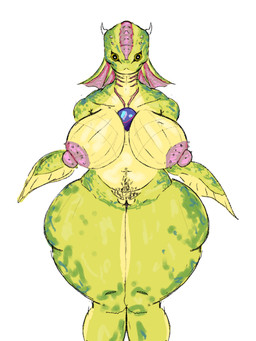 anthro areola big_areola big_breasts big_nipples biped black_eyes breasts erect_nipples female fin frill_(anatomy) front_view genitals gills green_body horn humanoid_genitalia humanoid_vulva jewelry knock-kneed looking_at_viewer markings navel navel_piercing necklace neutral_expression nipples non-mammal_breasts non-mammal_navel non-mammal_nipples nude nude_anthro nude_female piercing pubes simple_background solo spots spotted_markings standing tail tail_fin thick_thighs vulva white_background wide_hips yellow_sclera caldinie1 aquatic fish species_request 3:4 colored hi_res portrait three-quarter_portrait