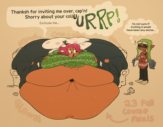 belly belly_rolls big_belly big_breasts big_butt black_bottomwear black_bra black_clothing black_pants black_underwear blobby bodily_fluids bottomwear bra breasts burping butt christmas_clothing christmas_sweater christmas_topwear clothed clothed_female clothed_humanoid clothing container crossed_arms cup deep_navel dialogue duo eyelashes eyes_closed fangs female footwear fully_clothed fully_clothed_female fully_clothed_humanoid furniture green_clothing green_hair green_sweater green_topwear hair hands_on_own_breasts holidays holly_(plant) huge_belly huge_breasts huge_butt hyper hyper_belly hyper_butt immobile larger_female legwear looking_at_another morbidly_obese morbidly_obese_female morbidly_obese_humanoid mug navel obese obese_female obese_humanoid on_sofa onomatopoeia open_mouth open_smile orange_eyes overweight overweight_female overweight_humanoid pants pattern_clothing pattern_footwear pattern_legwear pattern_socks plant polka_dot_underwear pseudo_hair red_clothing red_hair red_sweater red_topwear rumbling_stomach simple_background sitting sitting_on_sofa size_difference smile smiling_at_another socks sofa sound_effects speech_bubble spilled_drink spring straight_legs striped_clothing striped_footwear striped_socks stripes sweat sweatdrop sweater sweaty_belly talking_to_viewer tan_background tan_socks tan_sofa teeth tentacle_hair tentacles text thanking thought_bubble topwear torn_bottomwear torn_clothing torn_pants underwear white_clothing white_footwear white_socks white_underwear wrapper octoguy christmas nintendo splatoon cephalopod humanoid inkling marine mollusk octarian octoling 2025 absurd_res digital_drawing_(artwork) digital_media_(artwork) english_description english_text flat_colors hi_res