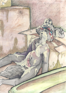 after_oral after_rape after_sex animal_genitalia animal_penis anthro back_alley blue_eyes blush bodily_fluids canine_genitalia canine_penis cheek_tuft cum cum_covered cum_from_mouth cum_from_nose cum_in_mouth cum_in_nose cum_inflation cum_inside cum_on_belly cum_on_body cum_on_ear cum_on_face cum_on_leg cum_on_tail ear_tuft empty_eyes excessive_cum excessive_genital_fluids eye_roll facial_tuft floppy_ears freckled_face freckles genital_fluids genitals grey_nose inflation knot knotted_penis leaning_on_object male messy narrowed_eyebrows narrowed_eyes navel nipples nude open_mouth penis solo tail tuft young young_anthro zenith-bell drucifer bird_dog canid canine canis domestic_dog hunting_dog labrador mammal retriever absurd_res hi_res painting_(artwork) traditional_media_(artwork) traditional_painting_(artwork)