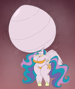 air_inflation anthro belly big_belly big_breasts big_cheeks big_horn black_eyebrows blue_hair blue_tail blush bra breasts clothing cutie_mark expansion eyebrows eyelashes female hair hand_on_hip hand_on_own_hip horn horn_expansion huge_breasts huge_horn hyper hyper_horn hyper_inflation inflation motion_lines multicolored_hair multicolored_tail navel onomatopoeia orange_bra orange_clothing orange_panties orange_underwear overweight overweight_anthro overweight_female panties pink_hair pink_tail puffed_cheeks purple_hair purple_tail red_background simple_background solo sound_effects swelling tail text thick_thighs three-quarter_view thumb_blowing underwear unicorn_horn white_body white_ears white_horn white_wings wings beeblimp jalpunny friendship_is_magic hasbro my_little_pony princess_celestia_(mlp) equid equine horse mammal pony 2026 colored digital_media_(artwork) flat_colors hi_res