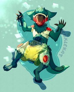 4_toes 5_fingers anthro big_diaper blue_arms blue_body blue_ears blue_fur blue_legs bodily_fluids diaper disembodied_hand ears_aside eyes_closed feet fingers front_view fur genital_fluids ghost_hand huge_diaper machine male neck_tuft solo tail toes tuft unclean_diaper urine used_diaper wet_diaper wetness_indicator puxlekat heinrich_(owlloverhoot) protogen 2026 hi_res
