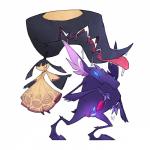 ambiguous_gender duo female hair_mouth not_furry simple_background white_background zesty nintendo pokemon generation_3_pokemon humanoid imp mawile pokemon_(species) sableye 1:1 2018 absurd_res hi_res