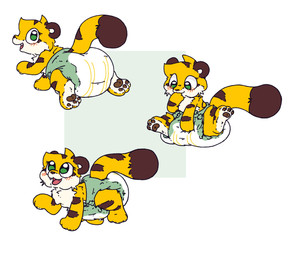 3_fingers 3_toes ambiguous_gender big_diaper blush blush_lines brown_body brown_ears brown_fur brown_nose brown_pawpads brown_stripes brown_tail brown_tail_tip clean_diaper clothed clothing diaper diaper_only dipstick_tail fangs feet feral fingers fur hand_in_mouth hand_on_diaper looking_back looking_down markings multicolored_body multicolored_fur open_mouth open_smile pawpads simple_background sitting sitting_on_diaper smile snaggle_tooth solo striped_body striped_fur striped_markings striped_tail stripes tail tail_markings tan_body tan_fur teeth toes topless touching_diaper two_tone_tail wearing_diaper wetness_indicator white_inner_ear yellow_tail boredomwithfriends ace_(boredomwithfriends) felid mammal pantherine tiger hi_res multiple_scenes