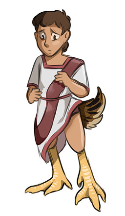 brown_body brown_feathers brown_hair clothing feathers glistening glistening_eyes hair male red_clothing red_robe robe sad simple_background solo tan_body tan_skin unsigned white_background white_clothing white_robe yellow_body swampjaws humanoid hybrid