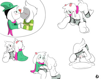 anthro balls clothing duo eyewear foreskin fur genitals glasses humanoid_genitalia humanoid_penis male male/male nuzzling penis undressing white_body white_fur young young_anthro young_male young_on_young anonymous_artist deltarune undertale undertale_(series) asriel_dreemurr ralsei boss_monster_(undertale) bovid caprine darkner goat mammal 2018 digital_media_(artwork) hi_res