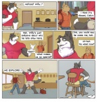 bng butt campground canine cat clubstripes comic cute dialog dog edit english_text feline male mammal muscles parody sheepdog spanking story text tree wood
Rating: Questionable
Score: 2
User: Richie
Date: February 26, 2012