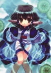 asian_clothing bent_legs black_hair brown_eyes clothed clothing east_asian_clothing female hair japanese_clothing knee_out_of_water knock-kneed legs_out_of_water lily_pad partially_submerged plant sitting solo submerged_legs water wet unknown_artist utawarerumono aruru animal_humanoid canid canid_humanoid canine canine_humanoid canis dog_humanoid domestic_dog humanoid mammal mammal_humanoid absurd_res hi_res