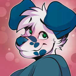 abstract_background anthro biped black_eyebrows blue_clothing blue_ears blue_hoodie blue_markings blue_nose blue_spots blue_topwear blush cheek_tuft circle_background clothed clothing embarrassed eyebrows facial_markings facial_tuft floppy_ears fur fur_markings fur_tuft green_eyes half-closed_eyes head_markings head_tuft hoodie looking_away looking_up male markings multicolored_body multicolored_fur narrowed_eyes nervous nervous_smile outline pattern_background pink_background shy side_view simple_background smile solo spots spotted_body spotted_fur standing three-quarter_view topwear tuft white_body white_fur redrusker sea_salt canid canine canis dalmatian domestic_dog mammal 1:1 2020 bust_portrait digital_media_(artwork) hi_res icon portrait