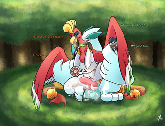 after_sex balls bite_mark bodily_fluids cum cum_in_vagina cum_inside duo female feral genital_fluids genitals impregnation infidelity infidelity_impregnation knot knotted_penis male male/female musk penetration penile penile_penetration penis vulva fridaylugia nintendo pokemon kinala_(fridaylugia) avian generation_2_pokemon ho-oh legendary_pokemon lugia pokemon_(species) hi_res