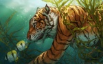 anthro bubble detailed_fur diving feral fur green_background group light male orange_body orange_fur ripple_lighting sea seaweed simple_background swimming trio underwater water whiskers yellow_eyes balaa keone ambient_fish ambient_sealife butterflyfish felid fish mammal marine pantherine teardrop_butterflyfish tiger 16:10 2012 detailed wallpaper watermark widescreen