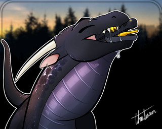 anthro bodily_fluids countershading duo ear_piercing exclamation_point eyebrow_piercing facial_piercing feral grey_body in_mouth in_throat male male/male mid-swallow oral_vore outside piercing purple_body saliva saliva_string scales soft_vore vore thatman mythology admin_(theroboticdragon) vortex_(theroboticdragon) dragon mythological_creature mythological_scalie scalie synth_(vader-san) 5:4 digital_drawing_(artwork) digital_media_(artwork) digital_painting_(artwork) hi_res painting_(artwork)