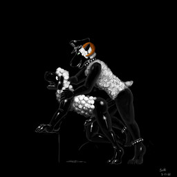 anal anal_penetration anthro anthro_on_anthro anthro_penetrated anthro_penetrating anthro_penetrating_anthro barefoot biped black_background black_clothing black_collar black_hat black_headwear clothing collar duo erection feet fur genitals hat headgear headwear horn latex male male/male male_penetrated male_penetrating male_penetrating_male penetration penis sex simple_background wool_(fur) year suule bovid caprine mammal sheep 1:1 2021 dated digital_media_(artwork) hi_res signature